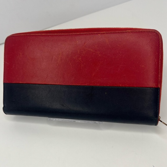 ♥️Celine Long Zip Around Wallet Red/Navy Blue!! 💙 - Picture 2 of 9